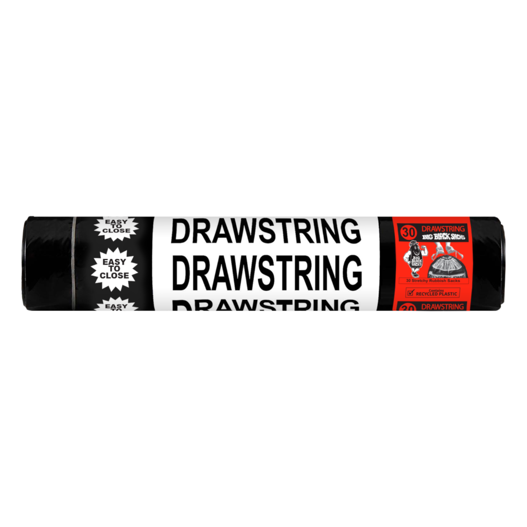 BIG BLACK SACKS Drawstring XL 30pk